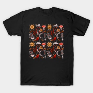 Sun and moon witchy potions illustration T-Shirt